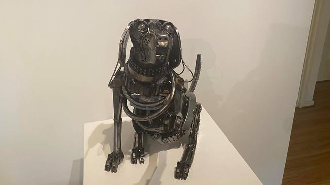 Winston the dog, one of Paul Meakin's commissioned artworks.