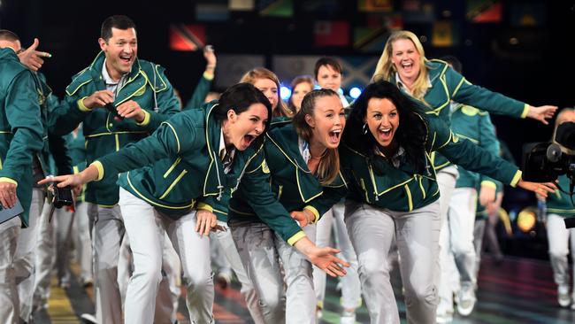 Australian athletes during the Opening Ceremony for the Glasgow 2014 Commonwealth Games.