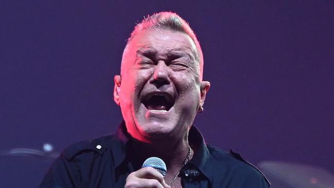 Jimmy Barnes, lead singer of Cold Chisel performs during a concert at Flemington Racecourse in Melbourne, Friday, October 25, 2024. (AAP Image/James Ross) NO ARCHIVING, EDITORIAL USE ONLY