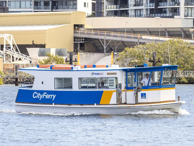 CityFerry 'Kalparrin' crossing Brisbane River from Teneriffe to Bulimba Ferry Terminal, Monday, September 7, 2020 - Picture: Richard Walker