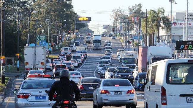 Traffic was much worse on Parramatta Road. Picture: Rohan Kelly