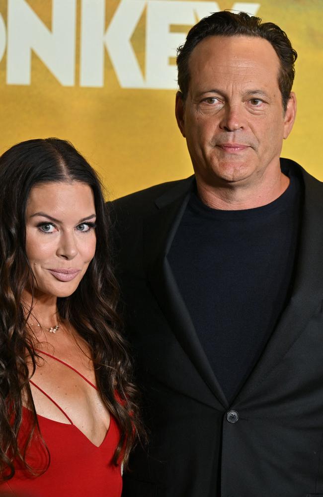 Vince Vaughn with his wife, Kyla, at the premiere of Bad Monkey. Picture: AFP