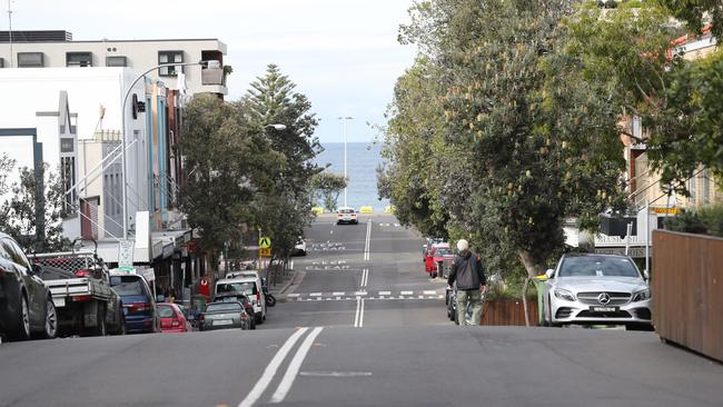 Bustling Hall Street at Bondi Beach. Picture: Richard Dobson