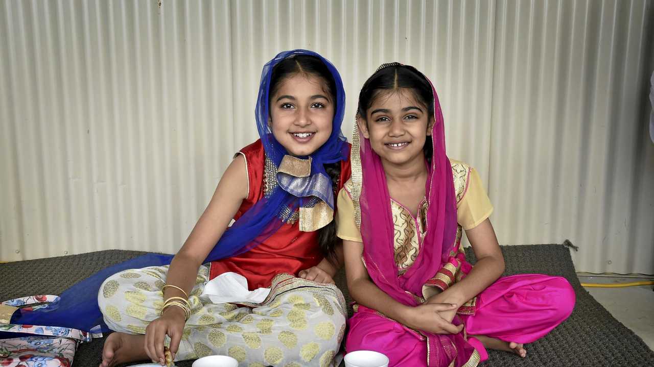 Japji Kaur and Eknoor Kaur. Sikh festival of Vaisakhi a celebration of Sikh tradition and heritage at Withcott. April 2019. Picture: Bev Lacey