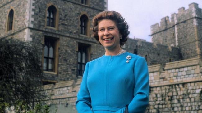 Posing for official 50th birthday photographs in the courtyard of Windsor Castle, 1976. Picture: Getty Images/The Times