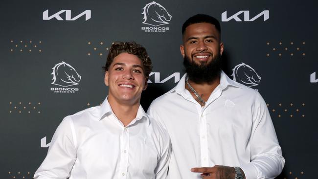 Superstar prop Payne Haas (right) is confident Walsh will remain a Bronco.