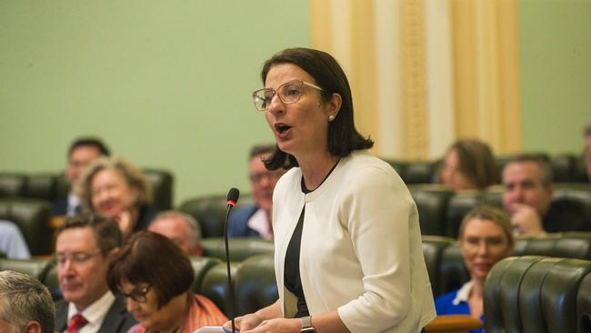 Minister for Childrens Services Charis Mullen during question time at Queensland State Parliament. Picture: NewsWire Glenn Campbell