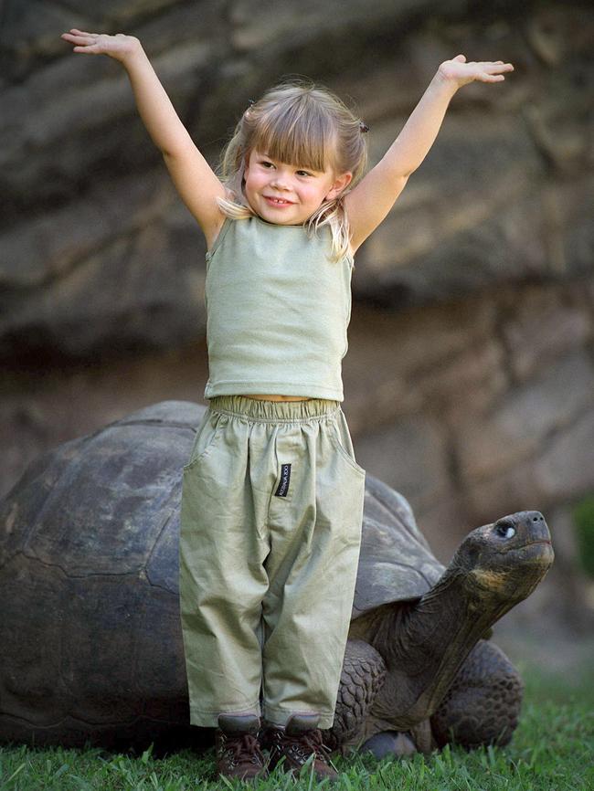 Showing off! Bindi Irwin in 2002.