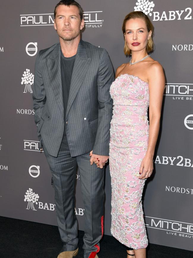 Sam Worthington and Lara Bingle Worthington attending the 2018 Baby2Baby Gala. Picture: Emma McIntyre/Getty