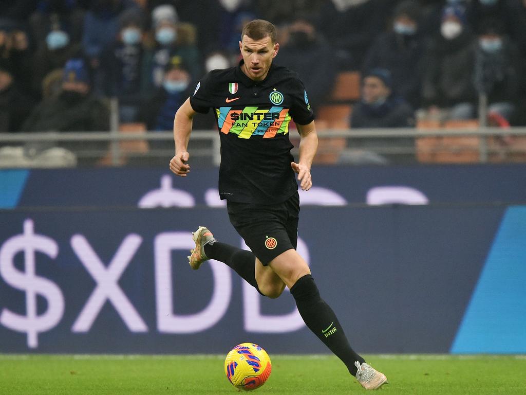 Edin Dzeko’s goals for Inter have put the champions on course to successfully defend the Serie A title. Picture: Giuseppe Bellini/Getty Images