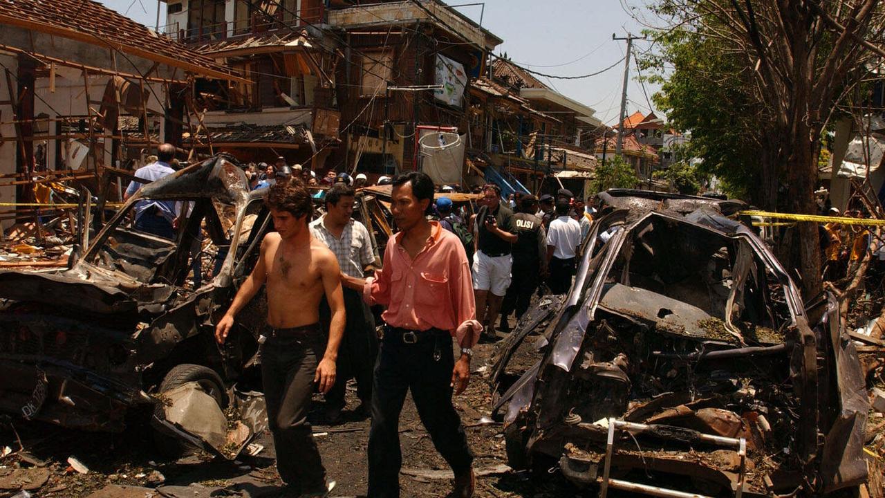 JI Legian road on October 13, 2002, the day after a terrorist attack on two nightclubs that left 202 people dead.