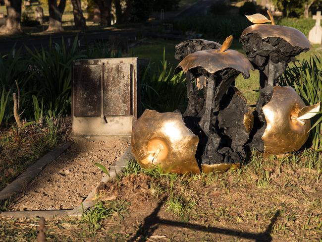 Consumption by artist Louis Pratt can be seen along the Hidden sculpture walk in one of the oldest sections of Rookwood. Picture: Mark Kolbe/Getty Images