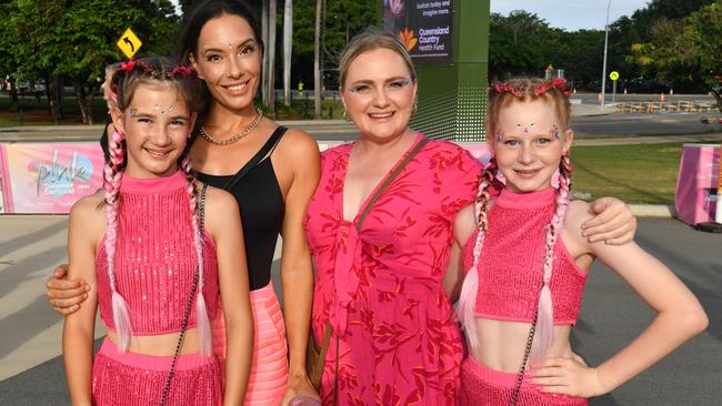 Socials at Pink convert at Townsville's Quensland Country Bank Stadium. Jenna Panshon , Felicia Salmond, Ruby Pye and Luca Salmond. Picture: Evan Morgan