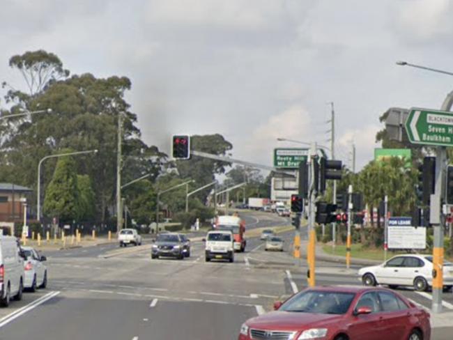 A fatal motorcycle crash on Wednesday night occured on the intersection of Blacktown Rd cross of Bungarribee Road. Picture: Google Maps