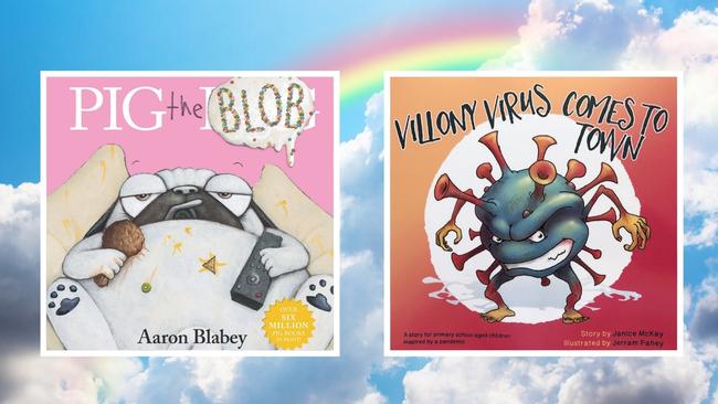 Pig the Blob and Villony Virus Comes to Town are two great picture book options.