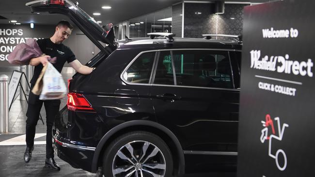 Scentre Group has started new drive-through click-and-collect service from retailers at its Westfield shopping centres. Picture: Supplied.