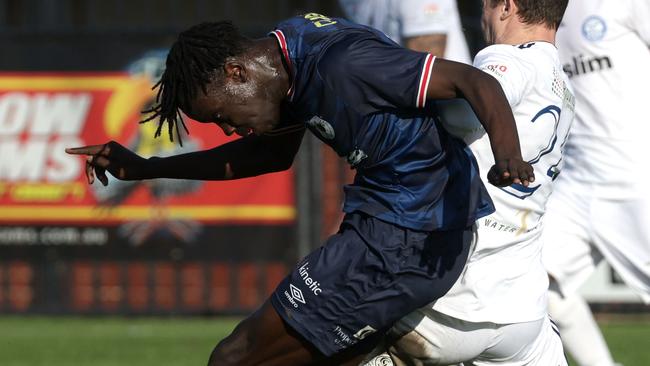 Kur Arob in action for Moreland City. Picture: Hamish Blair