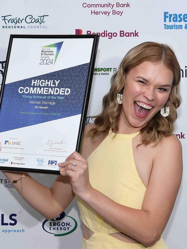 WINNERS: Highly Commended, Young Achiever of the Year, Hannah Ramage, XO Hannah. Picture: Patrick Woods.