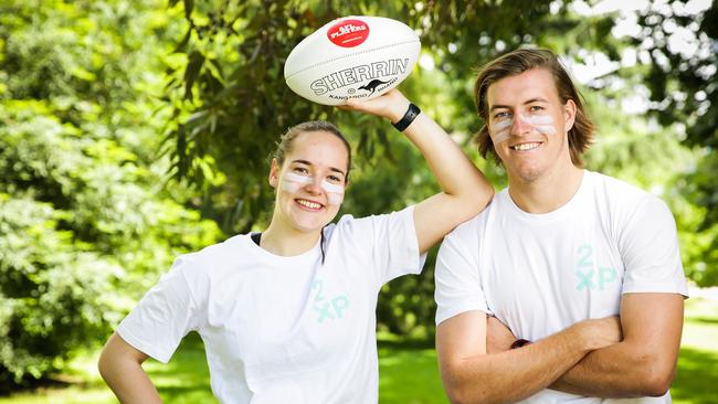 AFLW Bulldogs star Isabel Huntington and cousin Will Setterfield, a Carlton recruit, have both been recovering from ACL injuries. Picture- Nicole Cleary