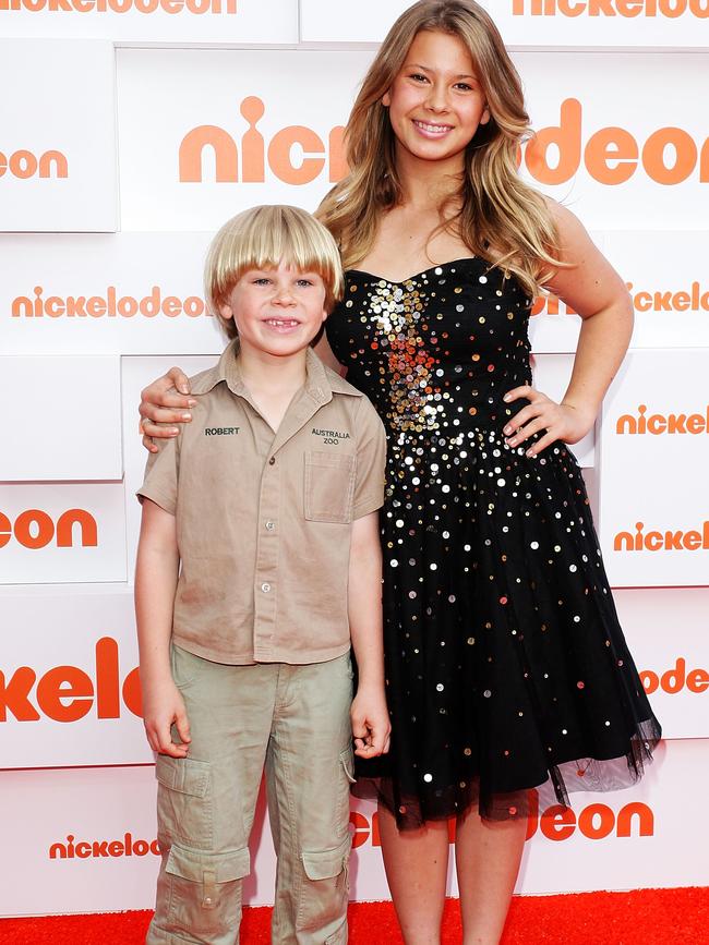 Robert Irwin and Bindi Irwin arrive at the 2011 Nickelodeon Kid's Choice Awards. Picture: Getty