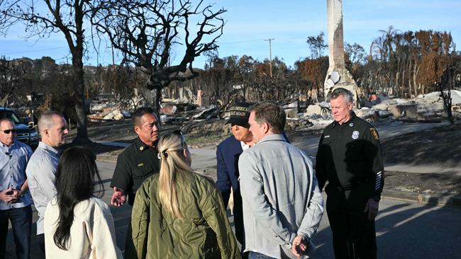 Mr Trump meets residents impacted by the Pacific Palisades fire. Picture: Mandel Ngan / AFP