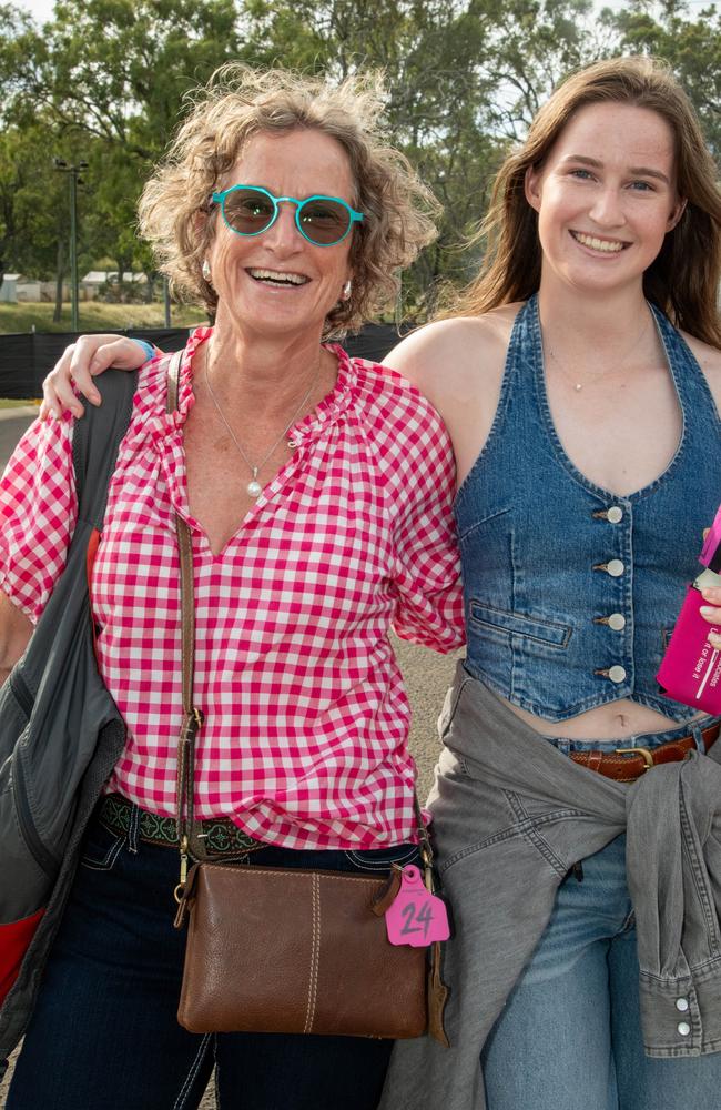 Marian Rae (left) and Kate Canova. Meatstock - Music, Barbecue and Camping Festival at Toowoomba Showgrounds.Friday March 8, 2024 Picture: Bev Lacey