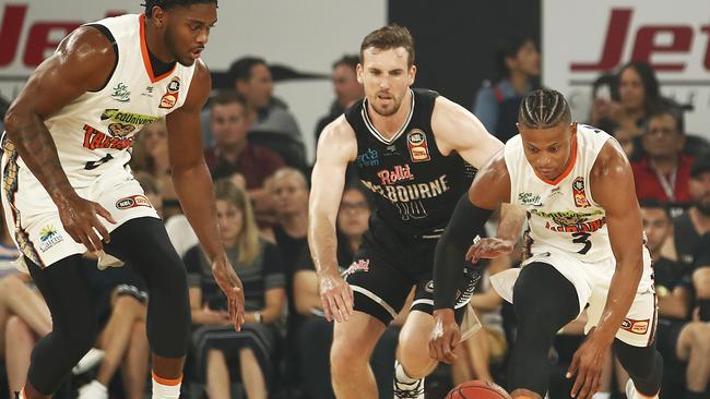 MELBOURNE, AUSTRALIA – FEBRUARY 13: Scott Machado of the Taipans chases a loose ball during the round 20 NBL match between Melbourne United and the Cairns Taipans at Melbourne Arena on February 13, 2020 in Melbourne, Australia. (Photo by Daniel Pockett/Getty Images)