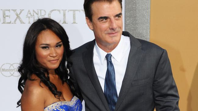 Chris Noth and his wife Tara Wilson. Picture: AFP/Stan Honda