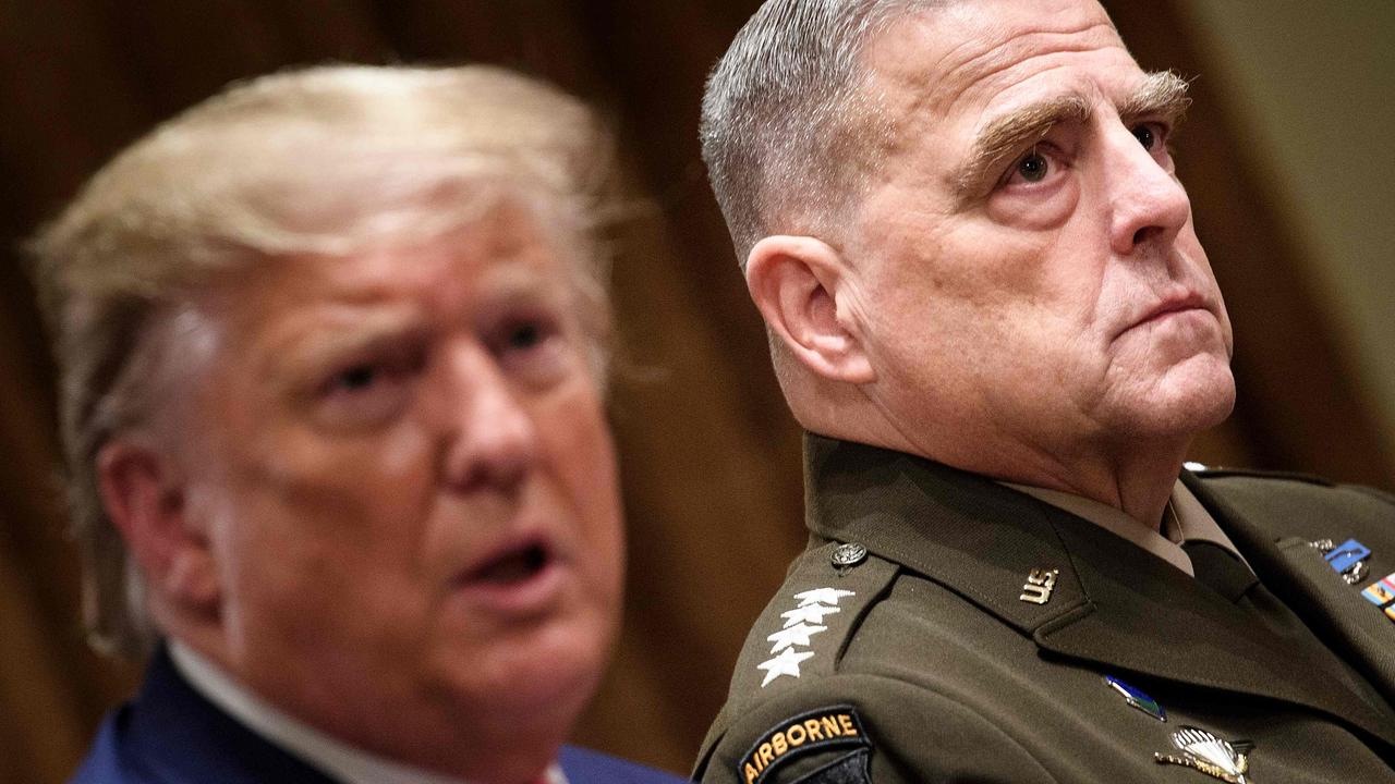 General Mark Milley with Mr Trump during his first term in office. Picture: Brendan Smialowski/AFP