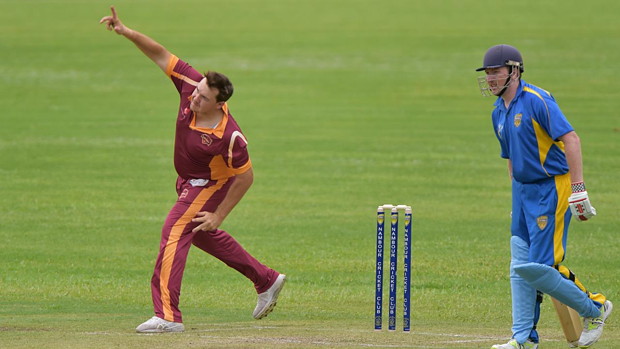 Tewantin/Noosa bowler Jacob Dennien in action at Nambour Showgrounds. Picture: Warren Lynam