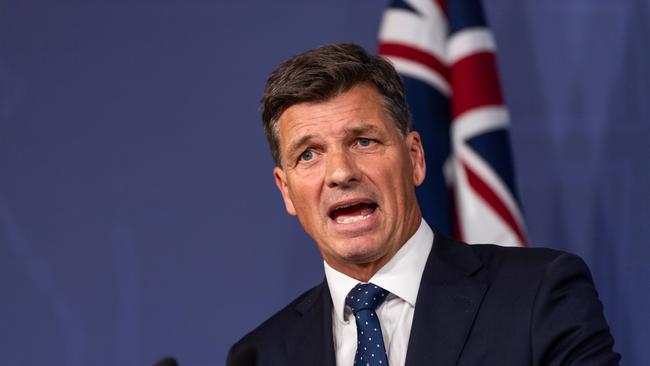 Shadow Treasurer Angus Taylor was among the multitudes who failed to sell a compelling economic plan for the Liberals. Picture: NewsWire / Monique Harmer