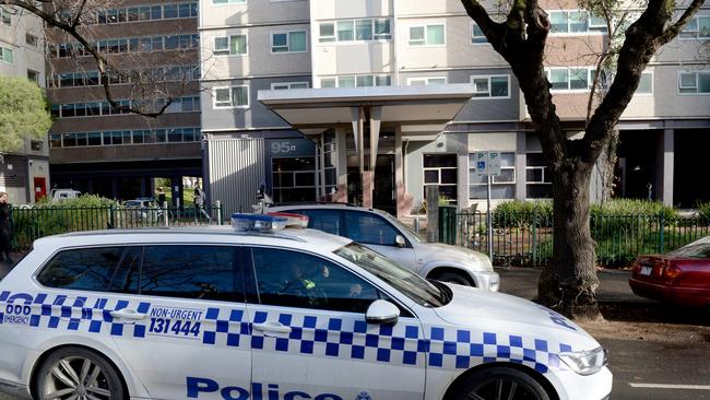 The daylight shooting occurred outside a public housing tower in Melbourne. Picture: NewsWire / Andrew Henshaw
