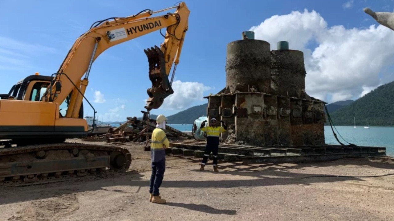 Partnering with the Great Barrier Reef Island Resorts Rejuvenation Program, the developers behind the Hook Island Eco Resort demolished 10 buildings, and removed tonnes of asbestos, metaland concrete to make way for new facilities. Picture: Supplied