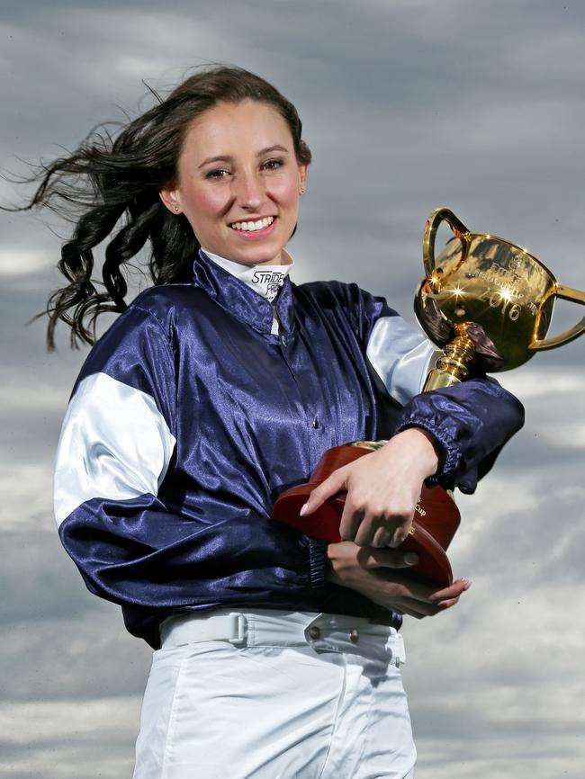 Katelyn Mallyon hopes she will be holding the Melbourne Cup by day’s end. Picture: Colleen Petch