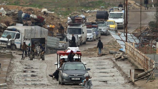 Palestinians in the central Gaza Strip. Picture: AFP.