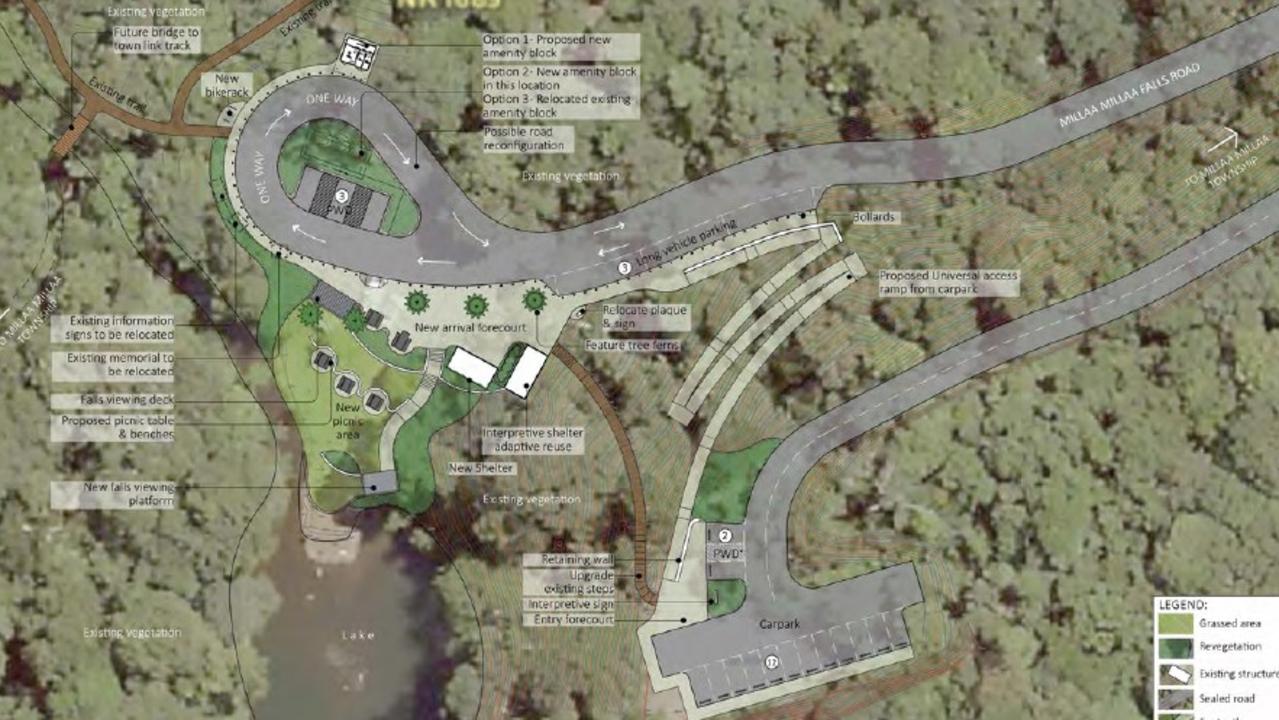 Drawings showing the scope of the upgrade planned for Millaa Millaa Falls.