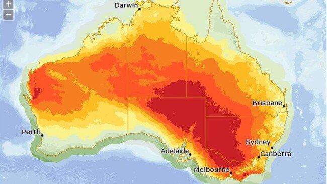 No respite: Record heat in Victoria has the power supply struggling. Picture: BOM.