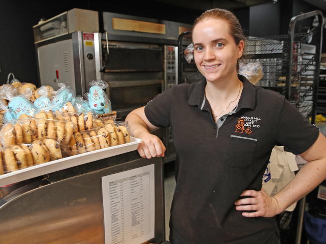 Mango Hill Bakery Cafe worker Charlotte Bailey. Picture: Zak Simmonds