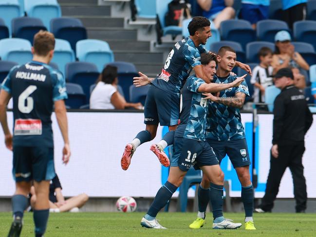 Joe Lolley celebrates a goal. Photo: Darrian Traynor/Getty Images.