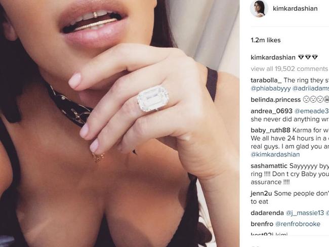 Kim Kardashian addresses engagement ring lookalike after original was  stolen in Paris, The Independent