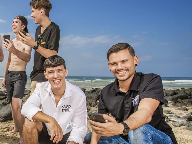 Brothers Jessy (left) and Jade Mulholland created the SearchParty app, which helps people find their friends during festivals. Picture: Nigel Hallett