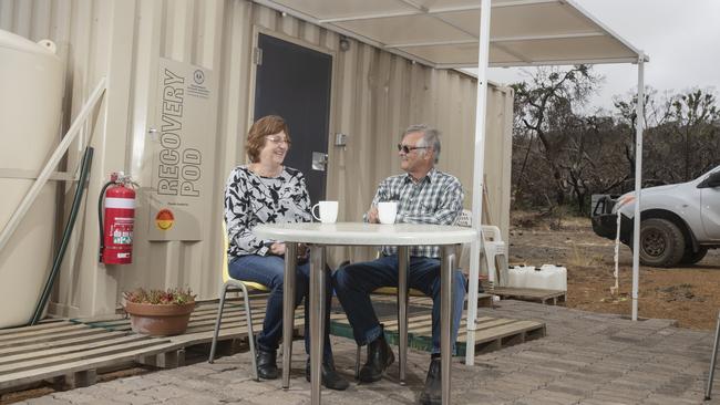 Paul and Carol Houston on their property at Stokes Bay. Picture: Simon Cross