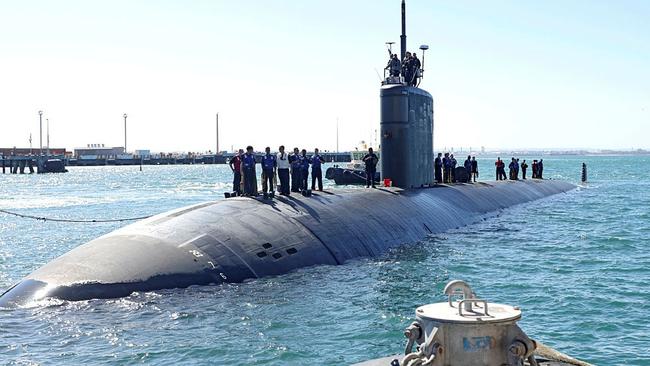 Los Angeles-class submarine USS Annapolis is a nuclear-powered, conventionally-armed submarine that recently visisted HMAS Stirling. Picture: ADF