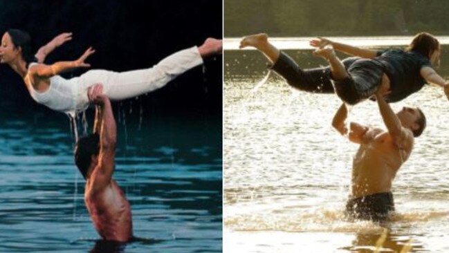 Jennifer Grey and Patrick Swayze in the original version of Dirty Dancing, versus not-Jennifer Grey and not-Patrick Swayze in the made-for-TV remake. Watch out, not-Patrick, I think you’re about to be body-slammed.