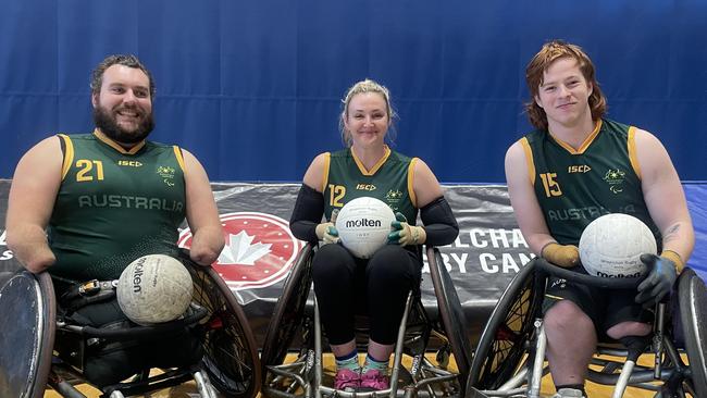 Mackay members of the Australian Steelers Paralympic wheelchair rugby team. (From left): Joshua Nicholson, Shae Graham, Brayden Foxley-Conolly