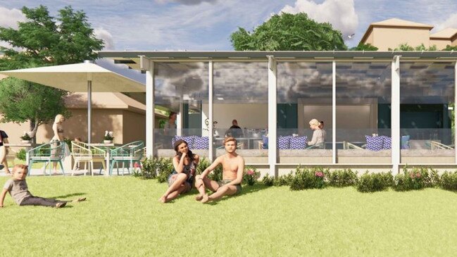 An artist's impression of proposed alterations to the popular kiosk at Little Manly Beach. Picture: BJB Architects