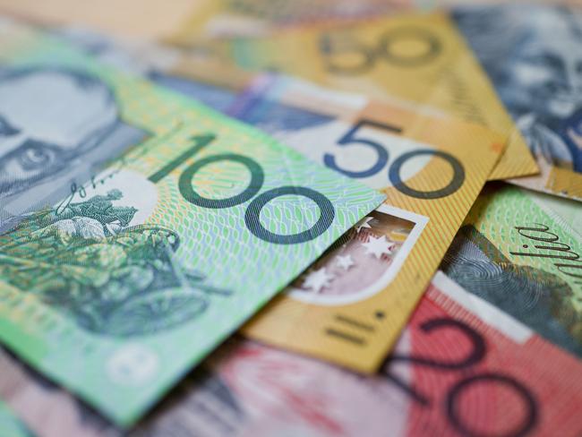 Australian money background showing $100, $50 and $20 notes with a shallow depth of field.  Picture: istock