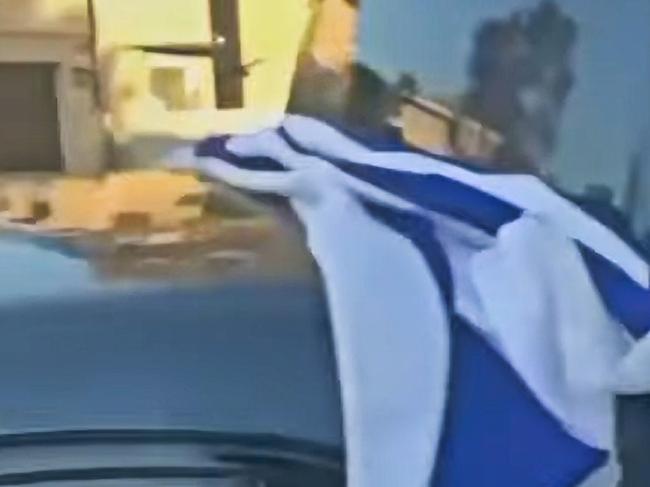 The Israeli flag.