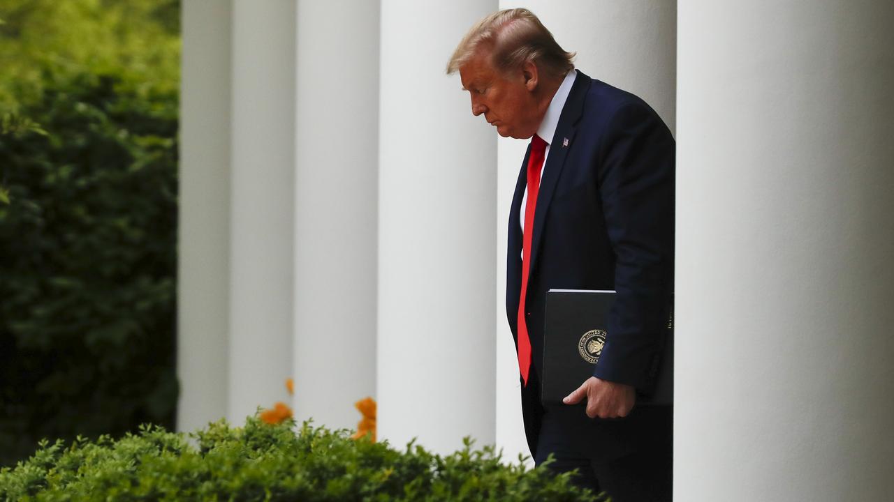 President Trump at the Rose Garden on Tuesday. Picture: Alex Brandon/AP