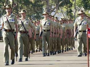 IPSWICH HQ: Officer Commanding 17th Construction Squadron, 6th Engineer Support Regiment Major Henry Stimson, leads the squadron on parade. Picture: Contributed